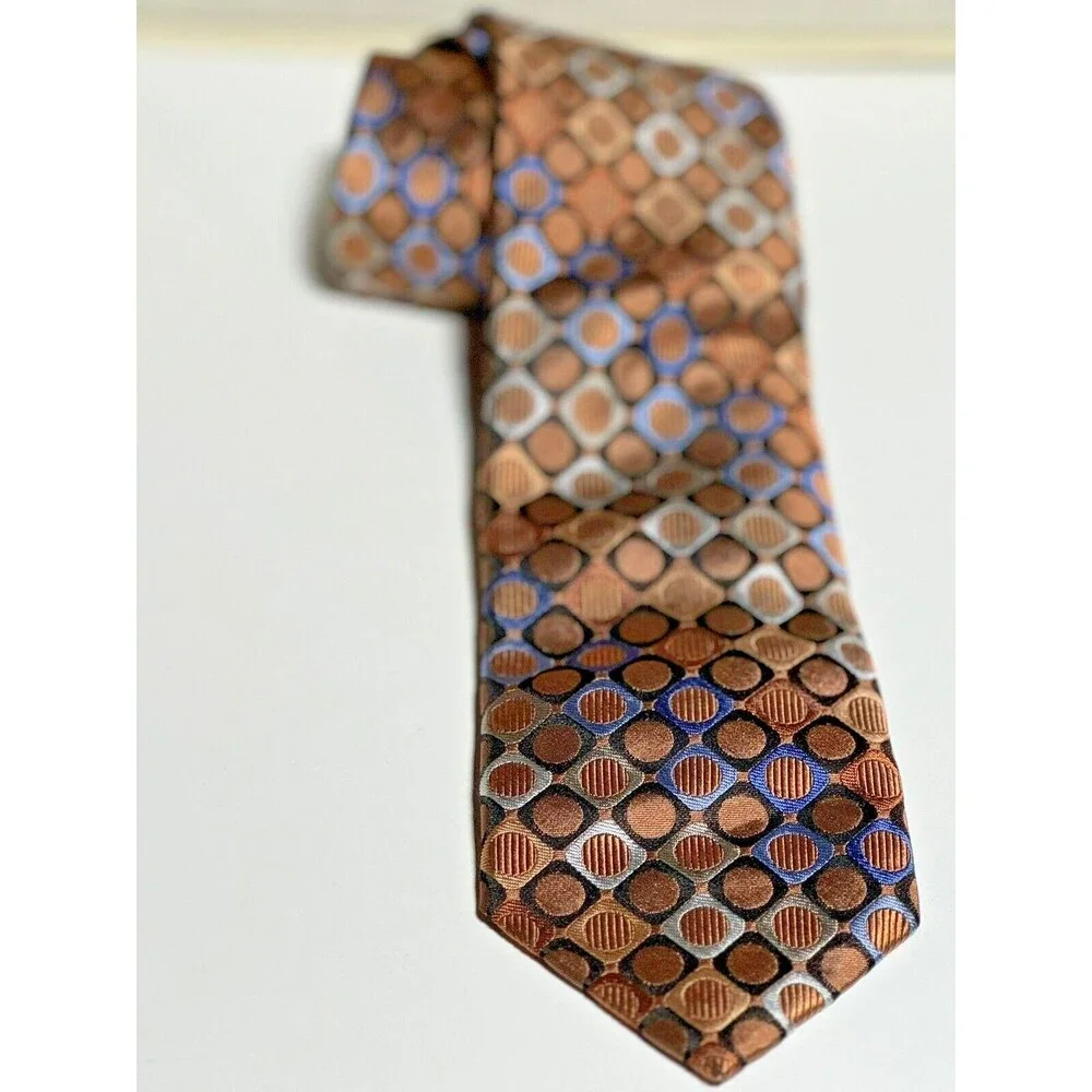 Michael Michael Kors Orange Orange/Blue 100% Silk Men’s Neck Tie Preppy Wedding